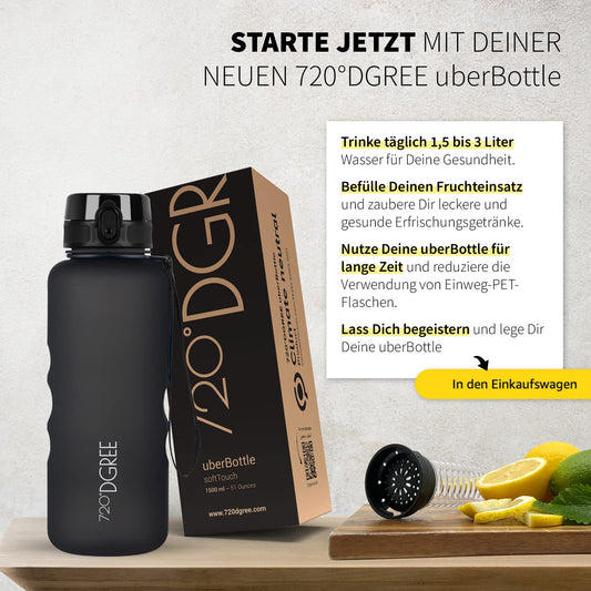 Sport Trinkflasche 1,5L mit Früchteeinsatz – BPA-frei & Stoßfest